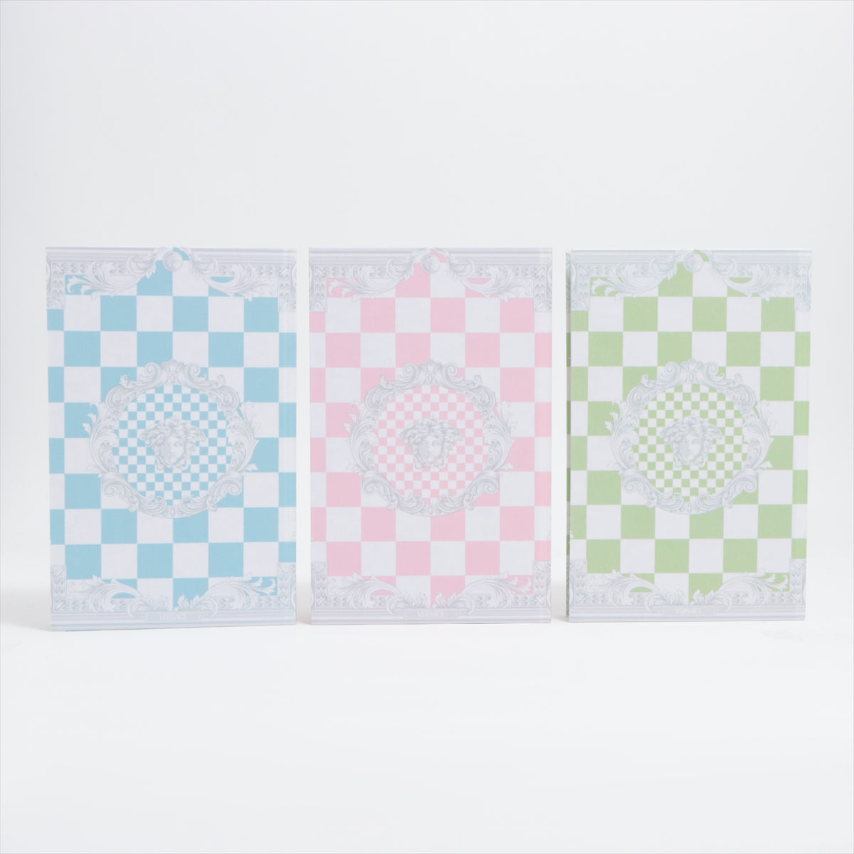 Versace Medusa Notes Papier Chess Pattern Book Sets Green x Blue x Pink