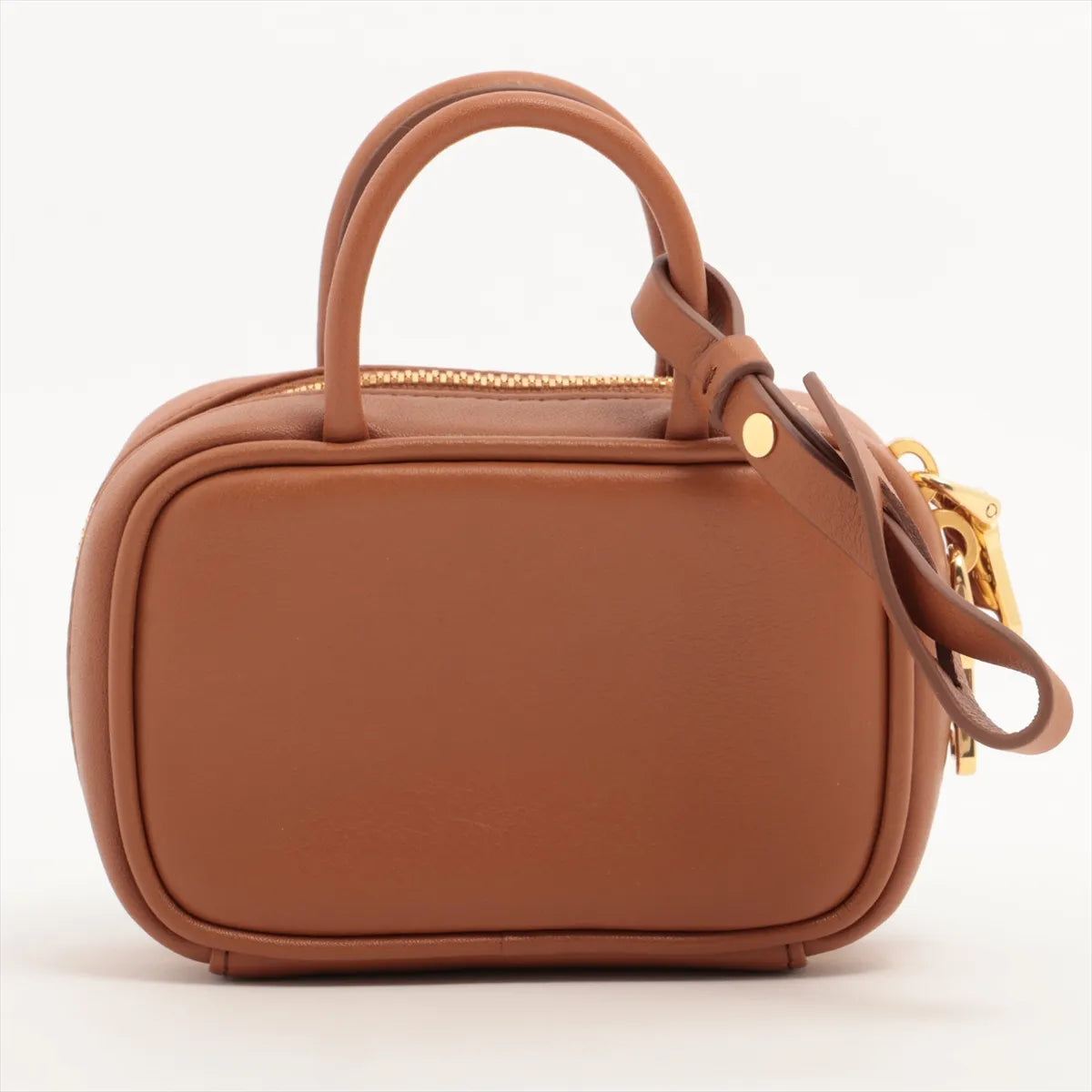 Miu Miu Leather Pouch Bag Charm Brown