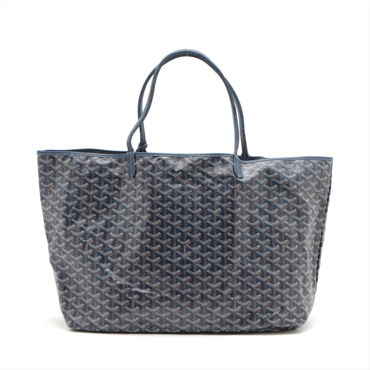 Goyard Saint Louis GM Leather Tote Bag Navy Blue