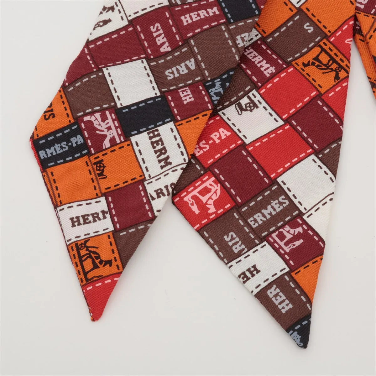 Hermes Twilly Bolduc Au Carre Silk Dark Multicolor