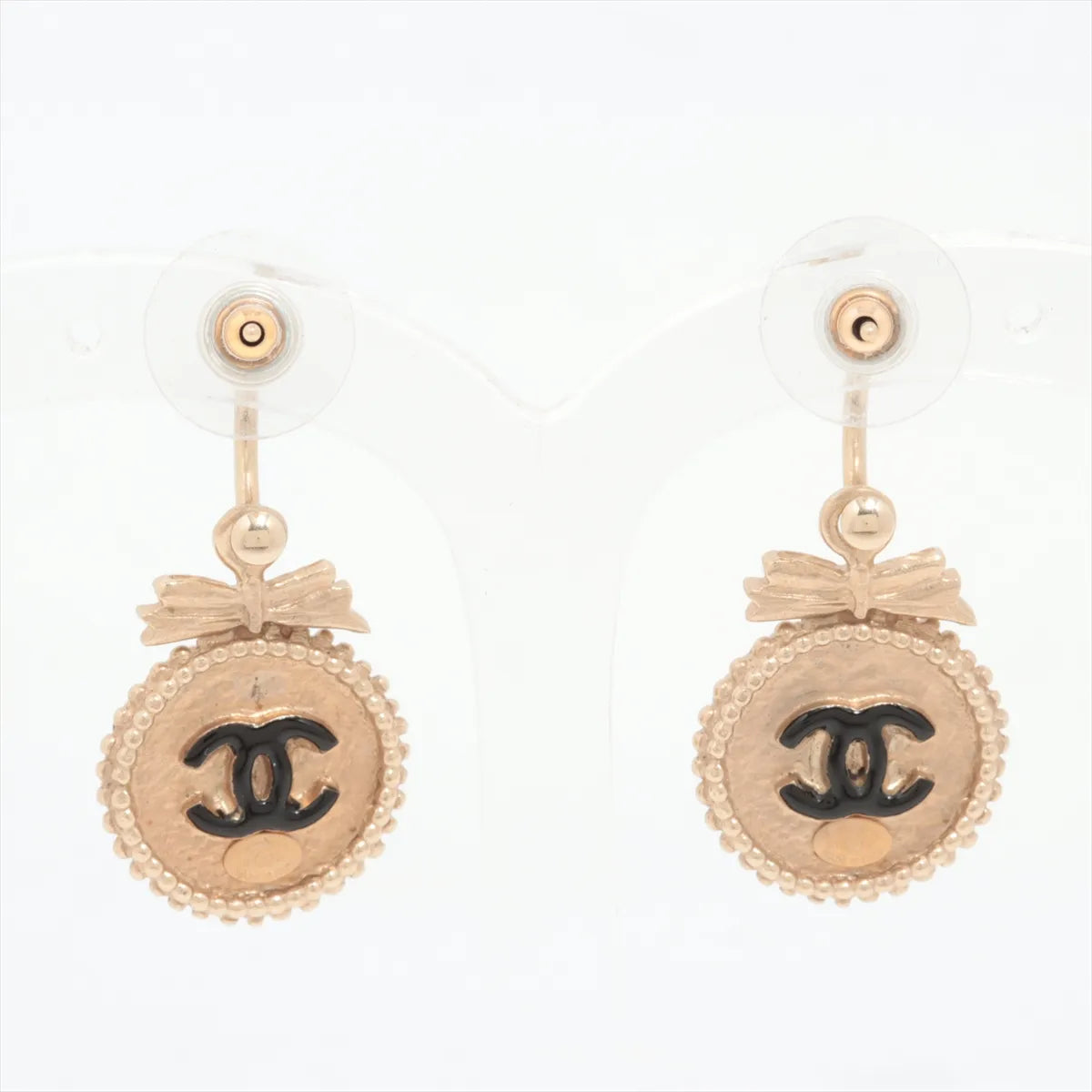 Chanel CC Logo Round Dangle Hoop Earring