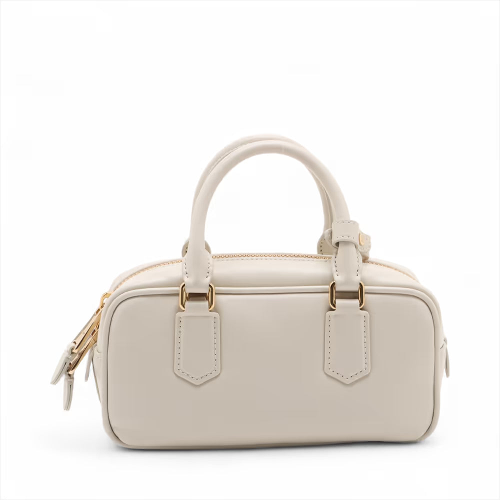 Miu Miu Arcadie Leather Two-Way Handbag White