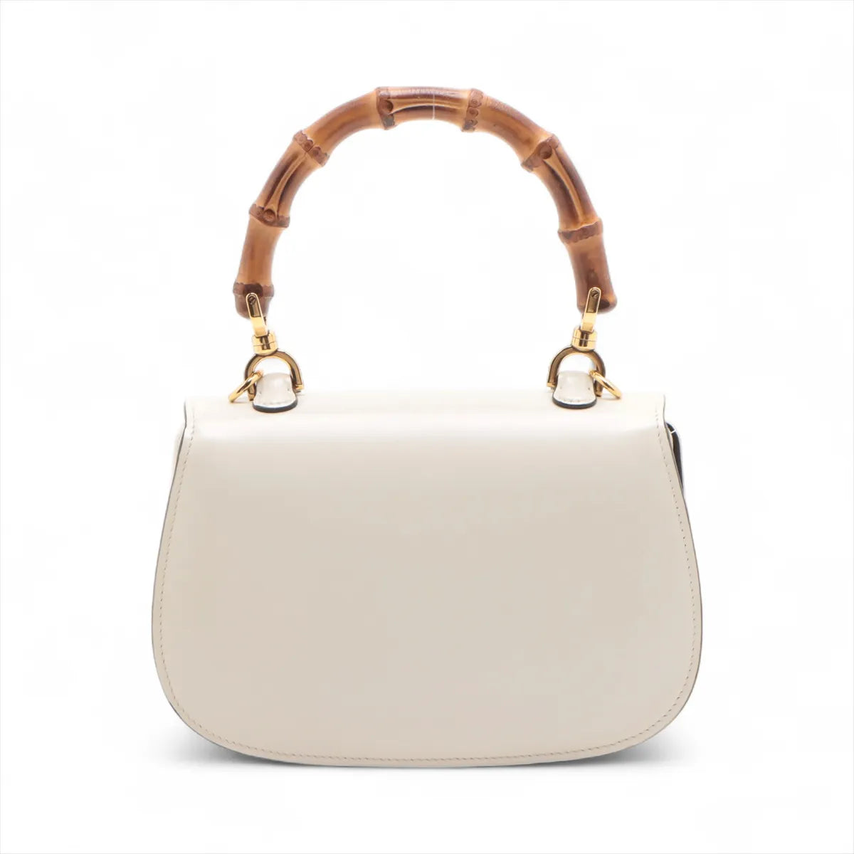 Gucci Bamboo Leather Two-Way Shoulder Bag White