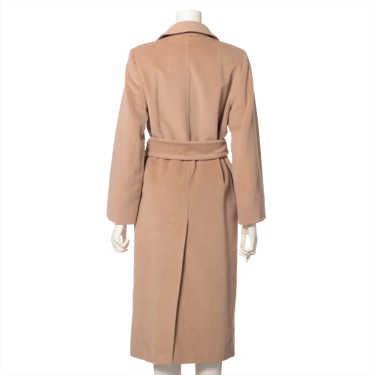 Max Mara Wool Long Belted Coat Beige