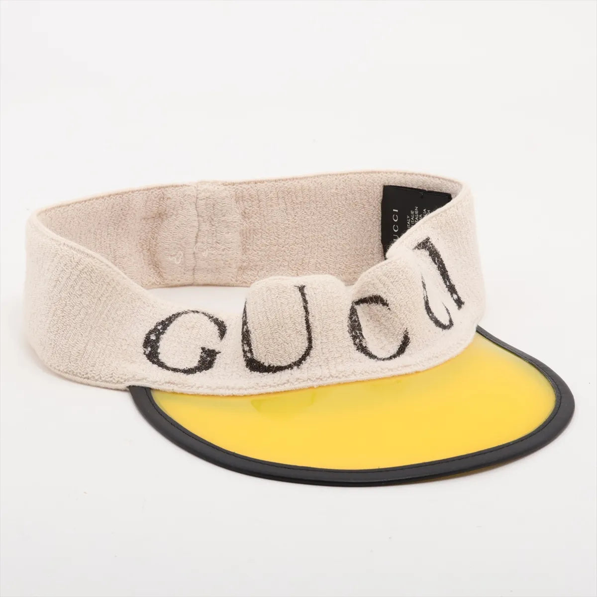 Gucci Headband Visor Cotton Beige x Yellow