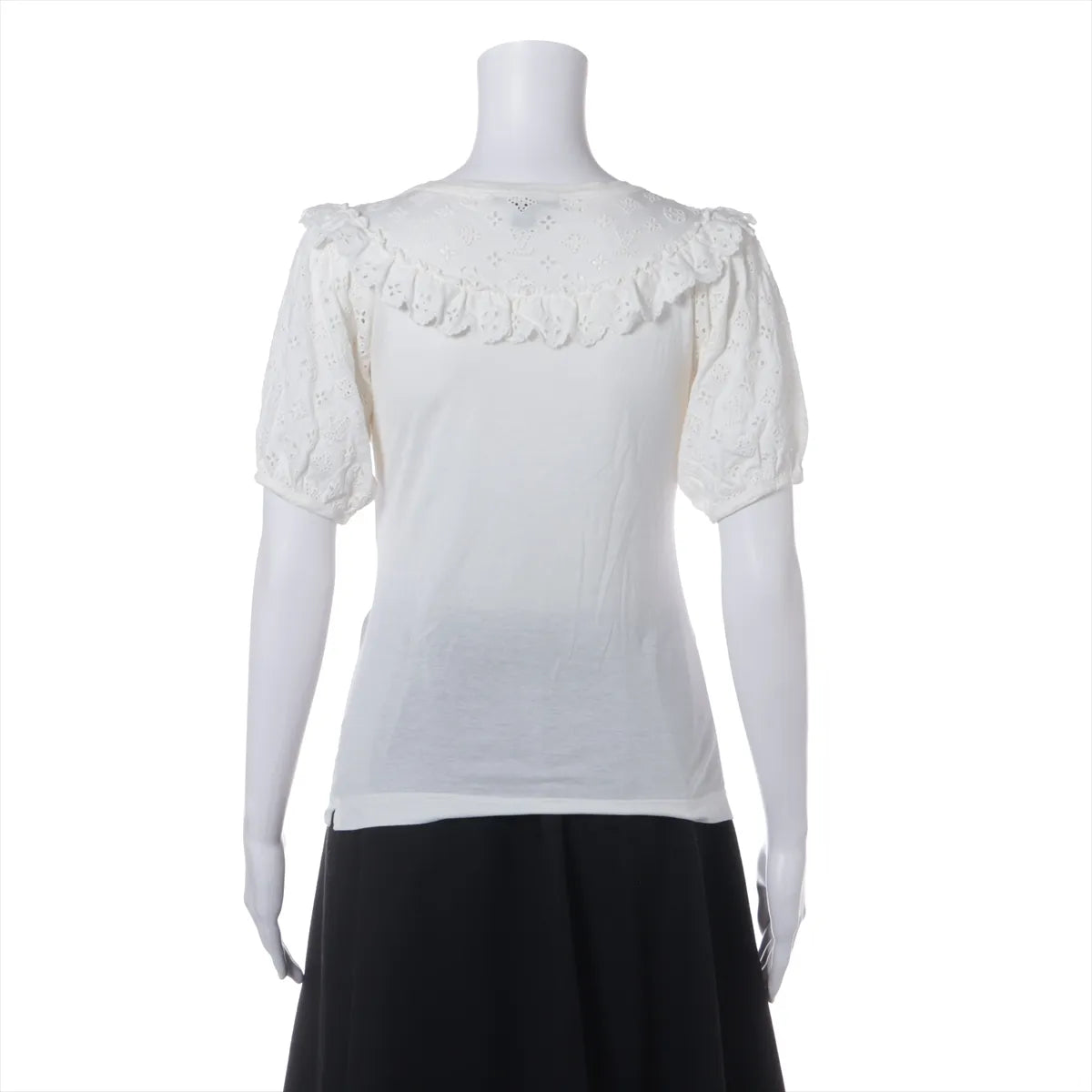 Louis Vuitton Monogram Eyelet Cotton Blouse White