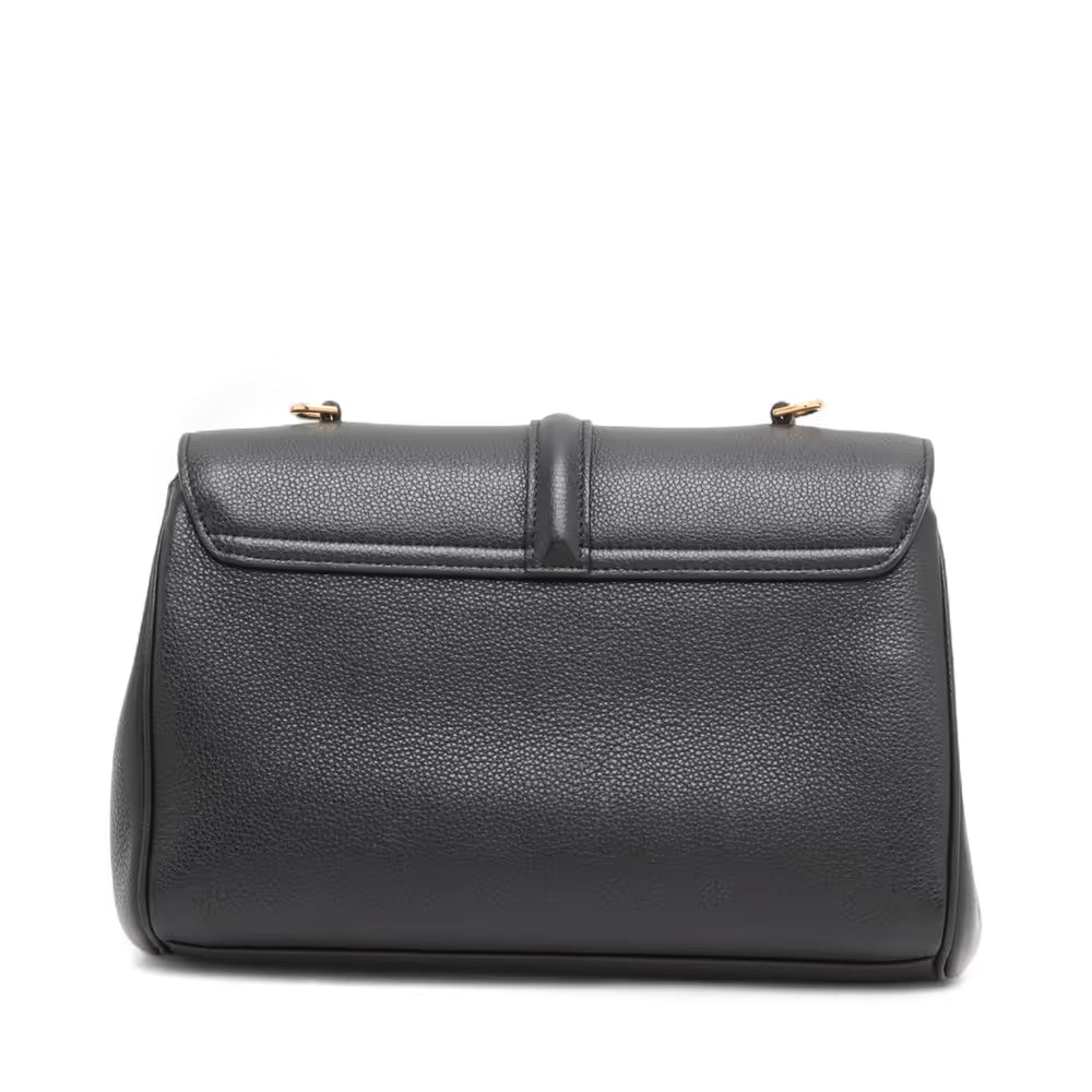 Celine 16 Small Leather Shoulder Bag Black