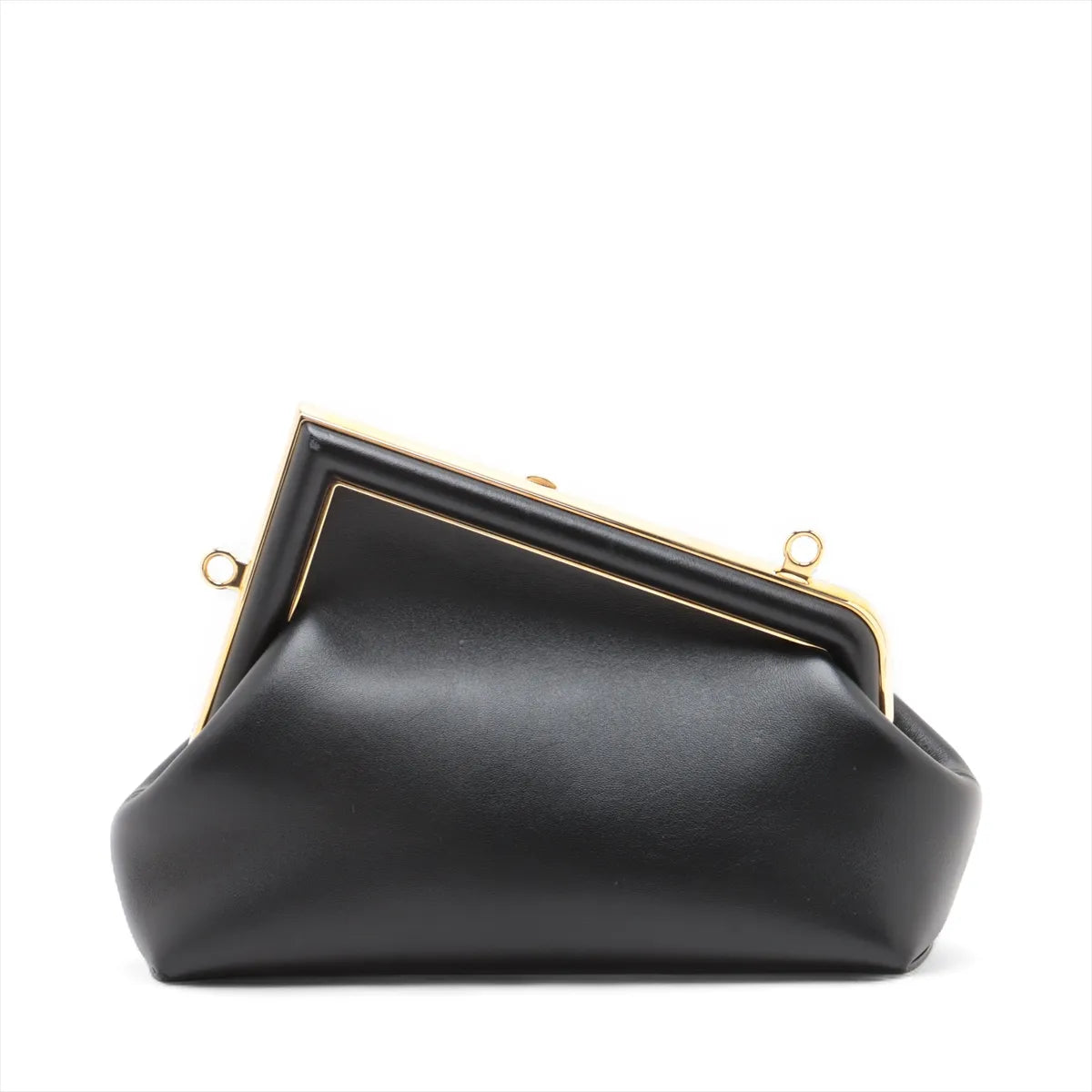 Fendi First Leather Chain Shoulder Bag Black