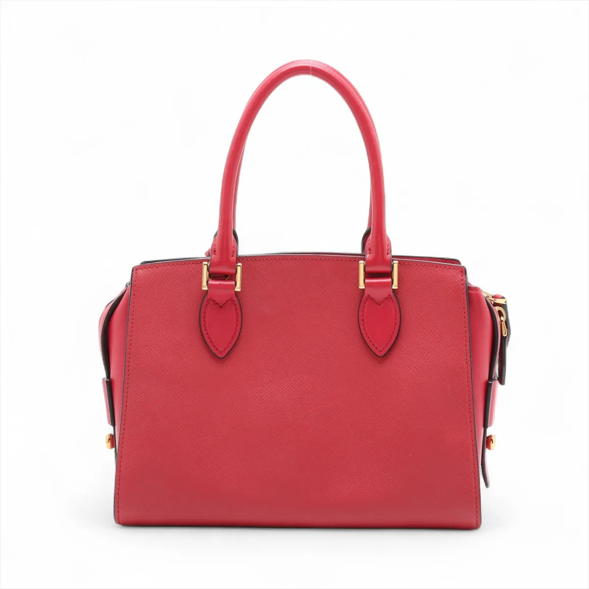 Prada Saffiano Leather Two-Way Handbag Red