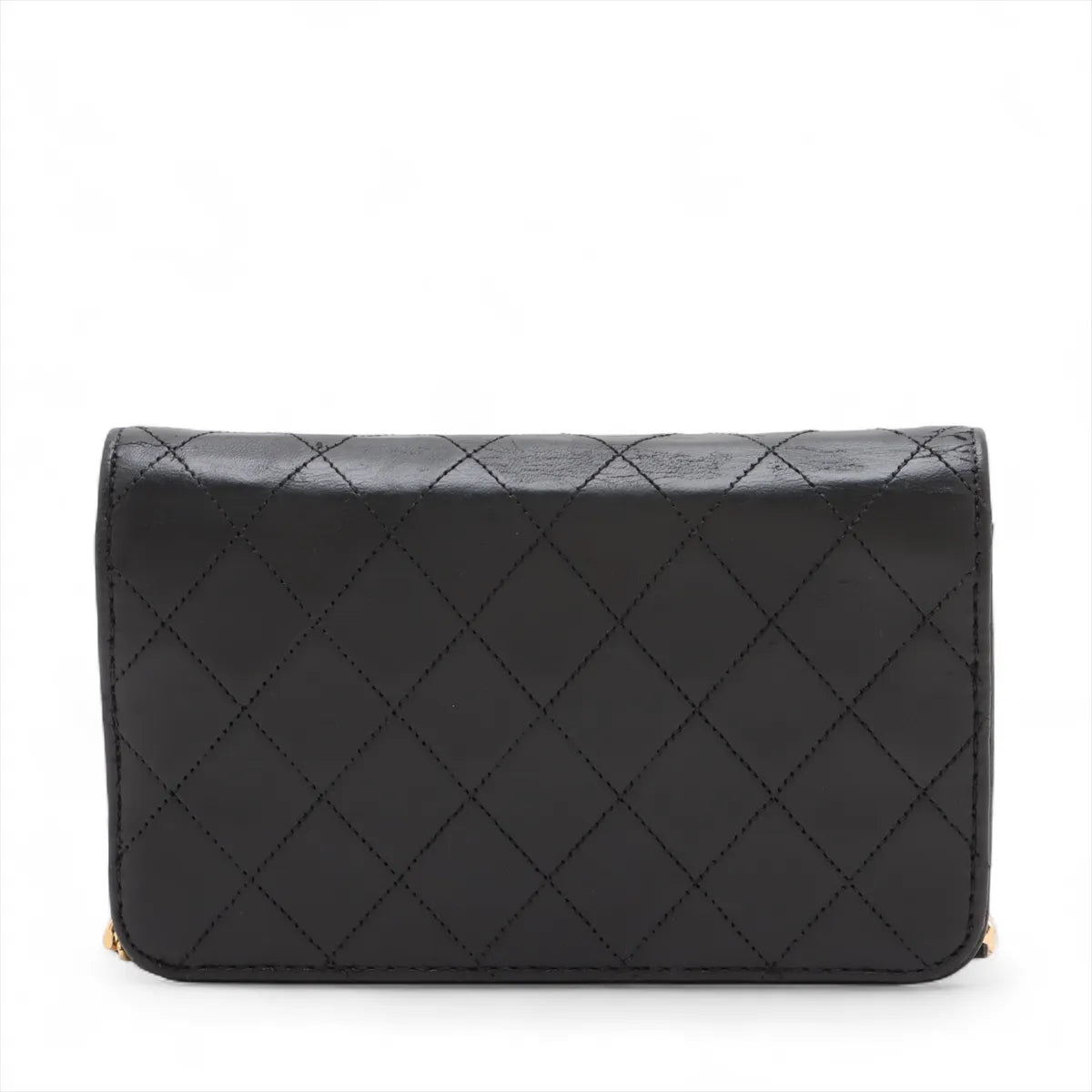 Chanel CC Logo Matelasse Lambskin Chain Shoulder Bag Black