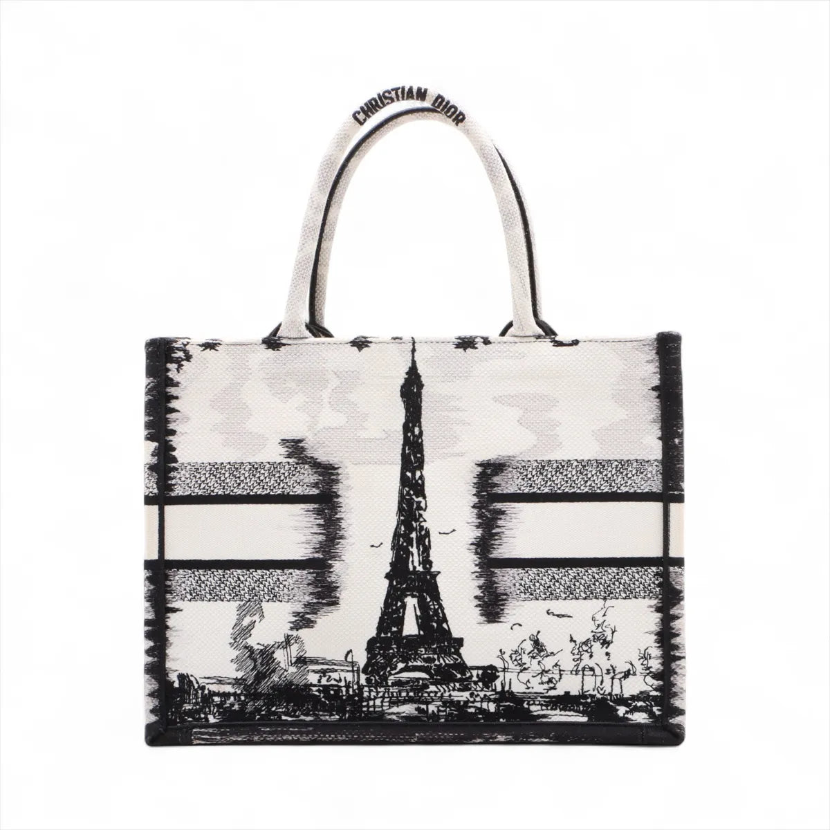 Christian Dior Paris Book Tote Medium Bag White x Black