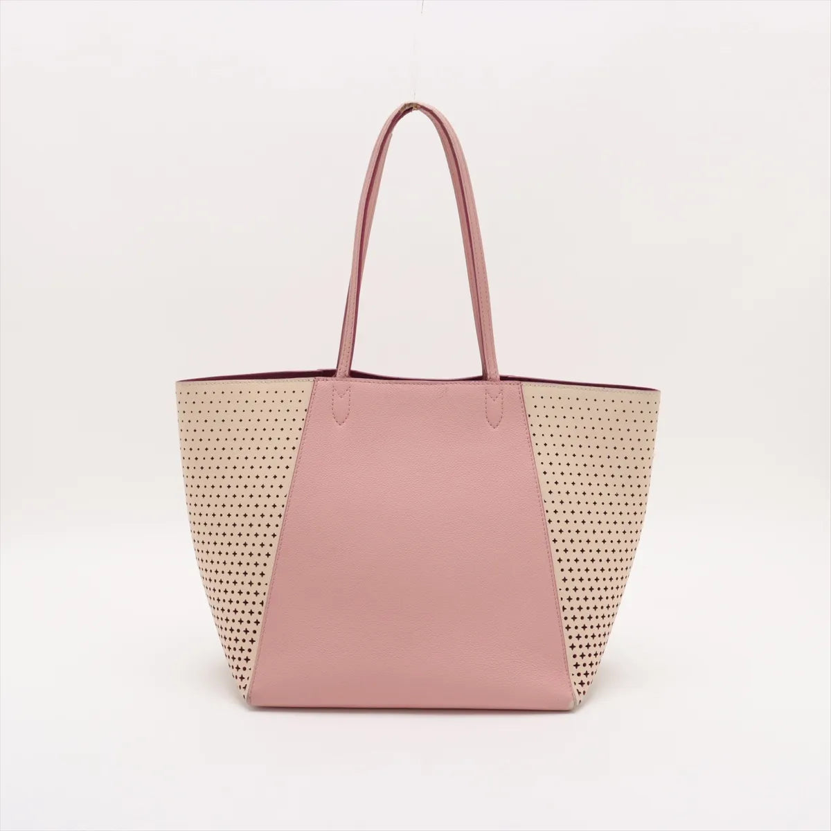 Louis Vuitton Perforated Lockme Cabas Tote Bag Pink x Cream