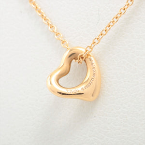 Tiffany & Co. Open Heart Pendant Necklace Gold Mini