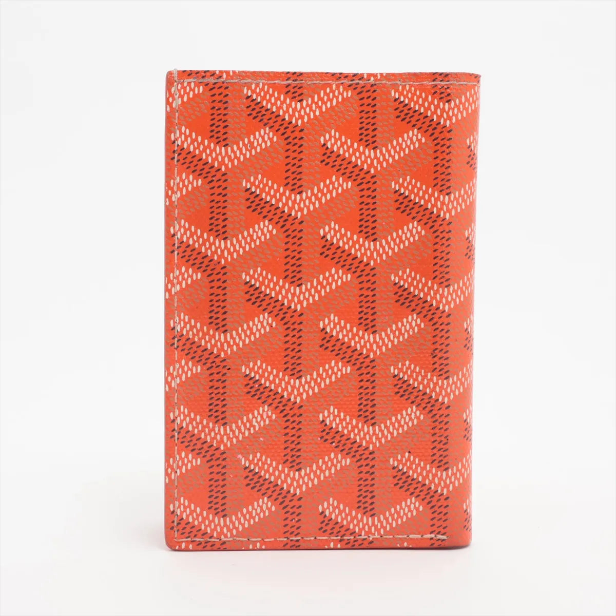 Goyard Herringbone Leather Card Case Orange
