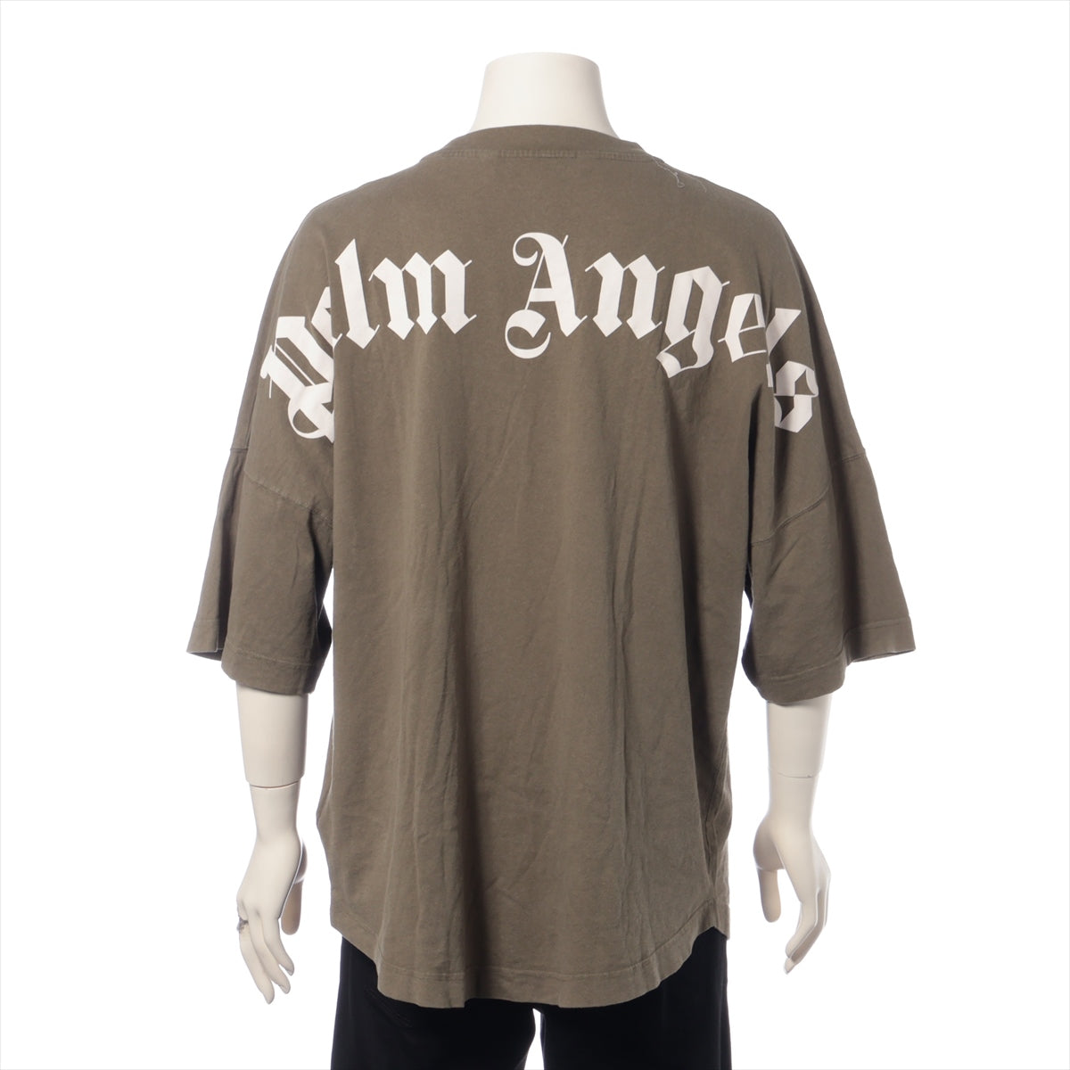 Palm Angels Cotton Oversized T-shirt Olive Green