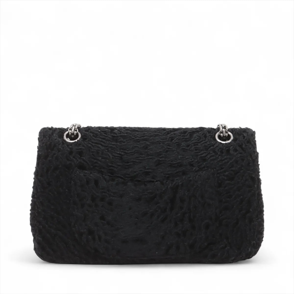 Chanel 2.55 Velour Double Flap Double Chain Bag Black