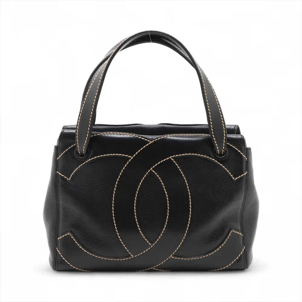 Chanel CC Logo Caviar Skin Handbag Black