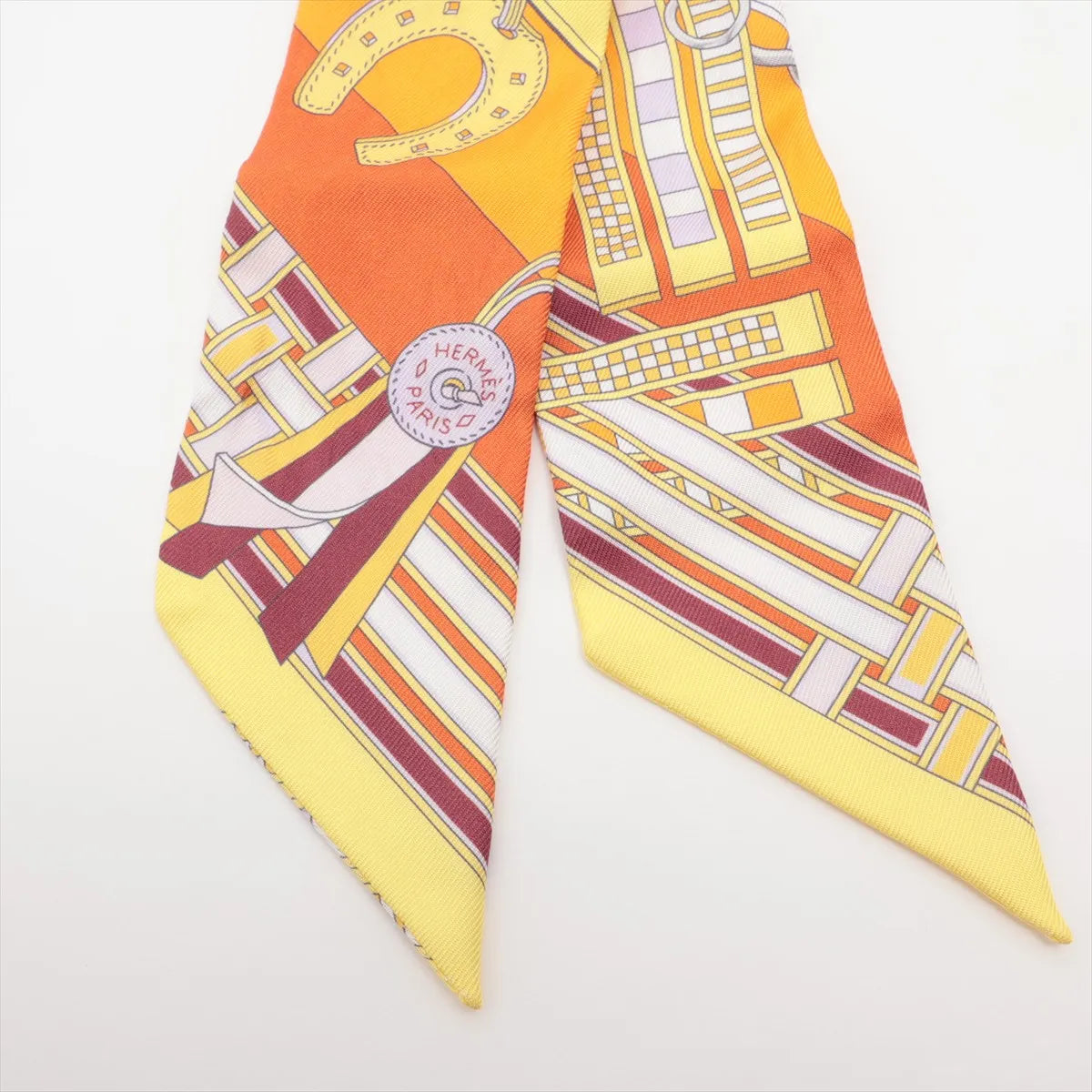 Hermes Twilly Silk Brides et Gris Gris Orange