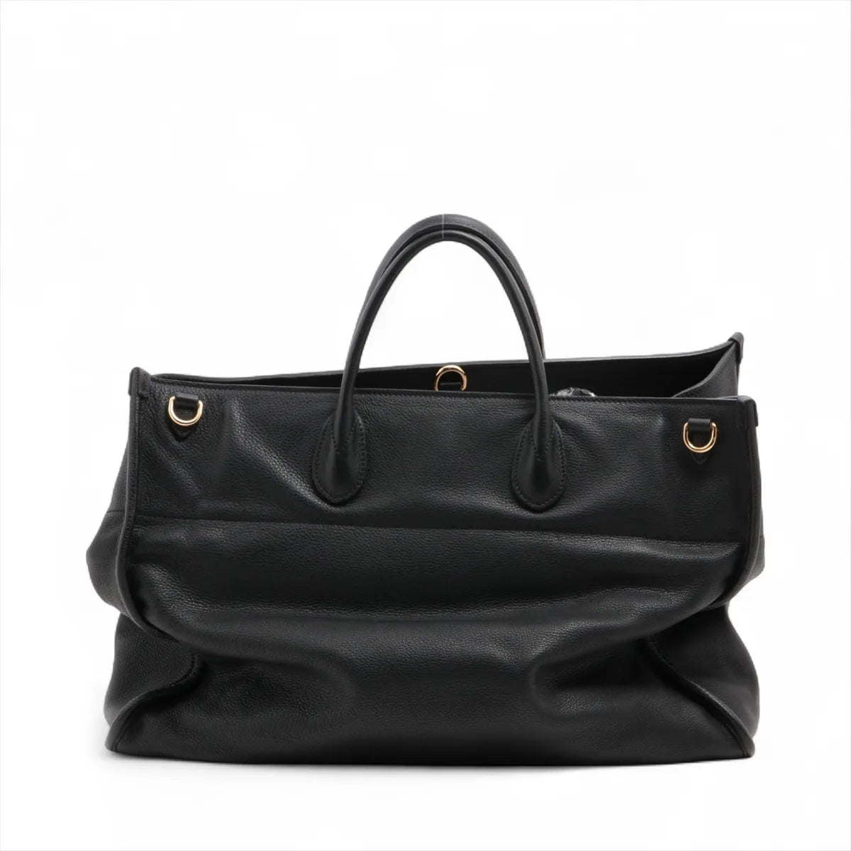 Gucci Logo Leather Two-Way Tote Bag Black