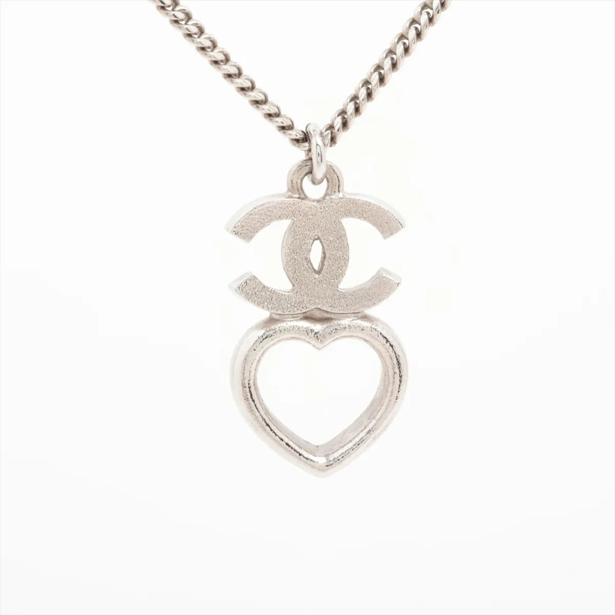 Chanel CC Logo Heart Rhinestone Necklace