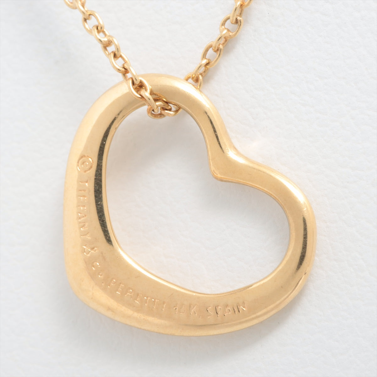 Tiffany & Co. Open Heart Pendant Necklace Gold