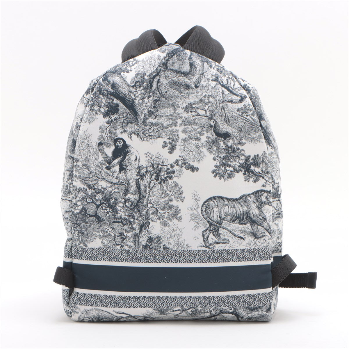 Christian Dior Toile de Jouy Nylon Backpack Navy Blue × White