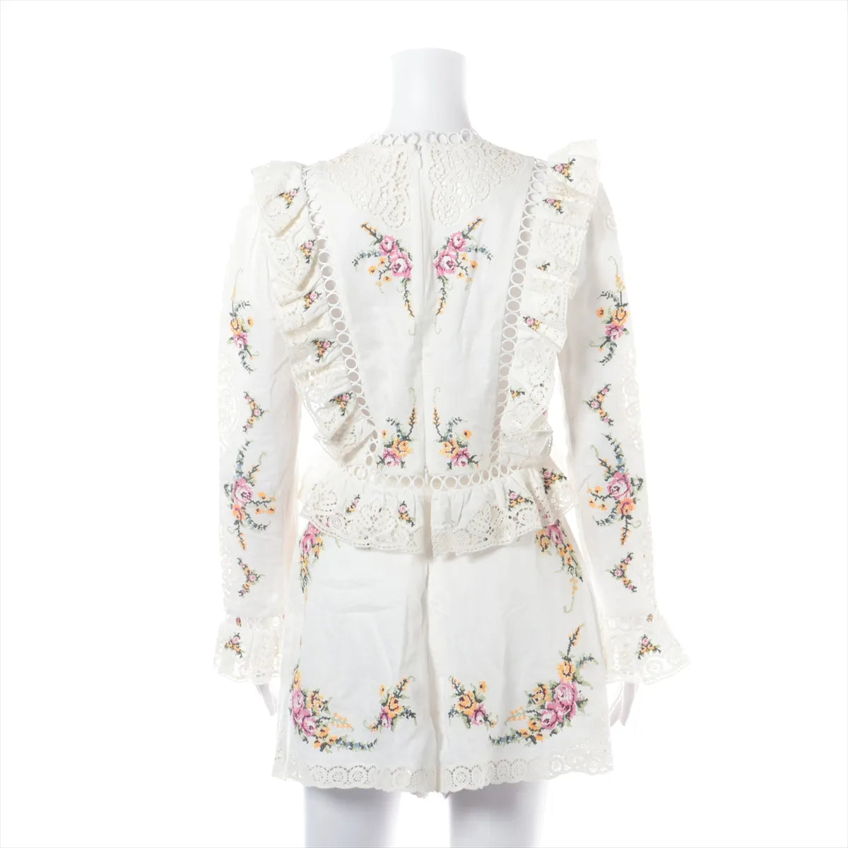 Zimmermann Allia Floral Eyelet Cotton Co-ord Sets White
