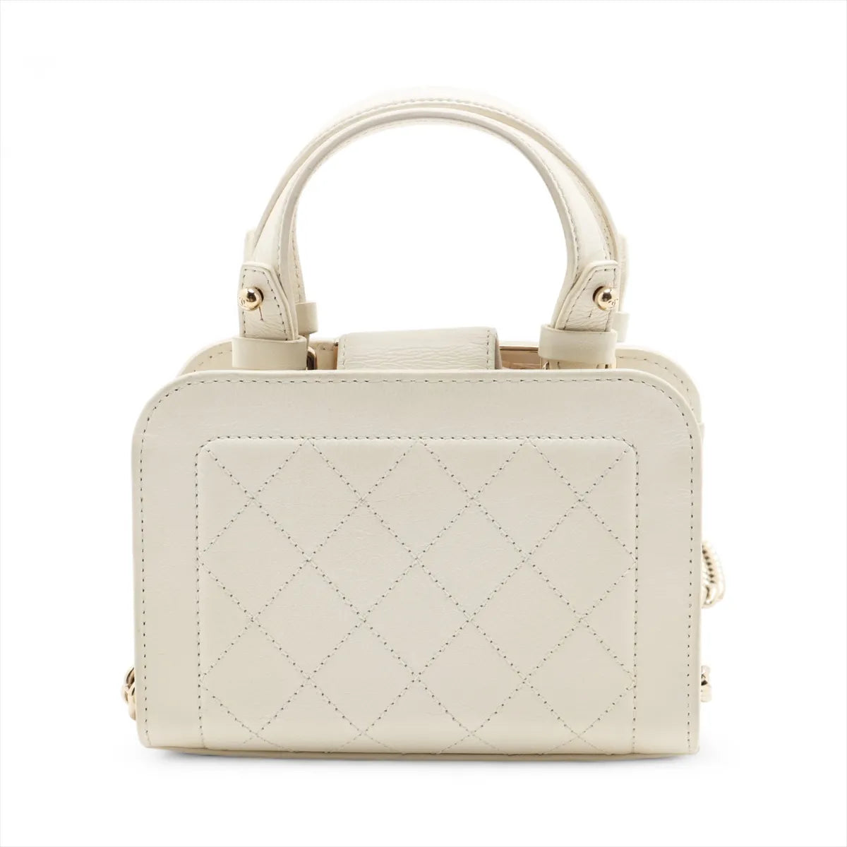 Chanel Matelasse Leather Two-Way Shoulder Bag White
