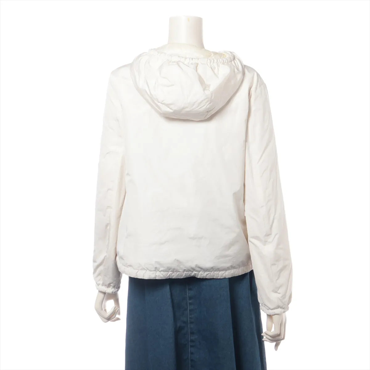 Moncler Argent Floral Rhinestone Polyester Down Jacket White