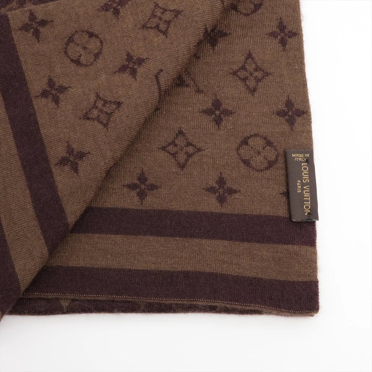 Louis Vuitton Monogram Cashmere Silk Scarf Brown