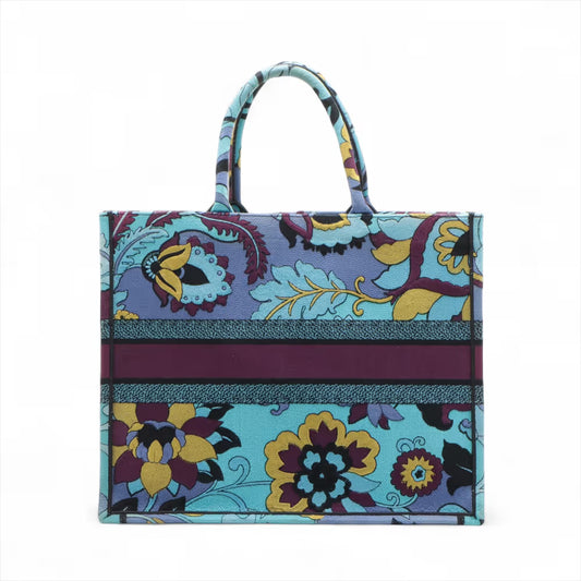 Christian Dior Book Tote Large Canvas Tote Bag Blue
