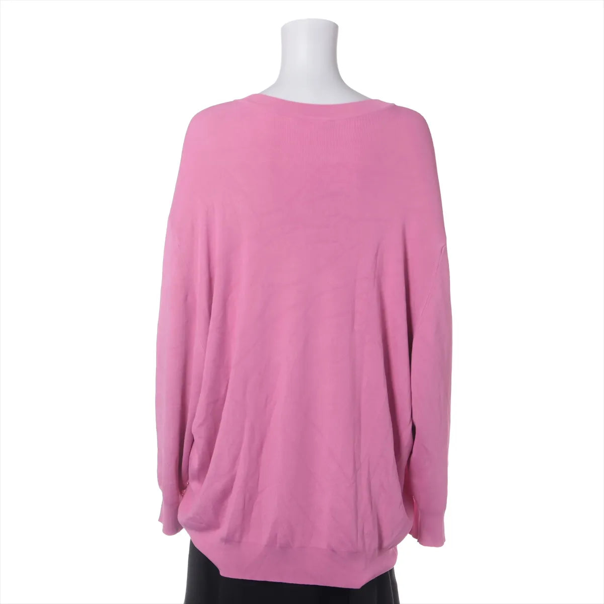 Balenciaga Rayon Nylon V-neck Knit  Long Sleeve Pink