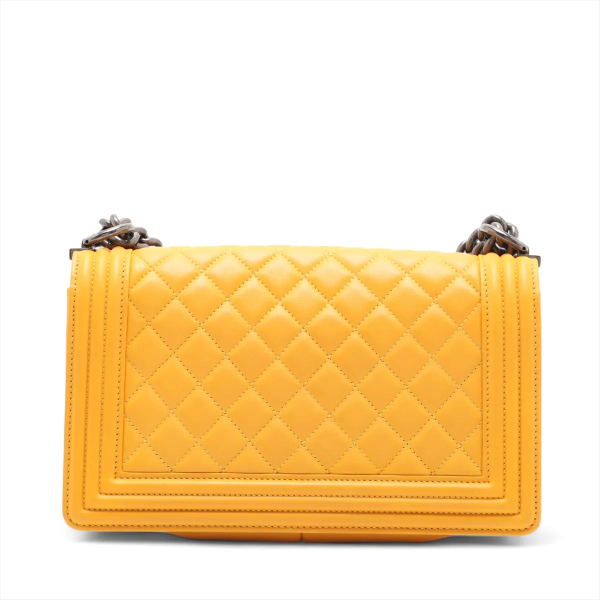 Chanel Boy Chanel 25 Lambskin Chain Shoulder Bag Yellow