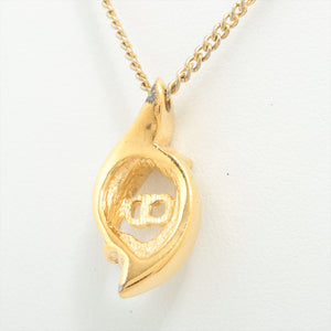 Dior CD Logo Teardrop Rhinestone Pendant Necklace