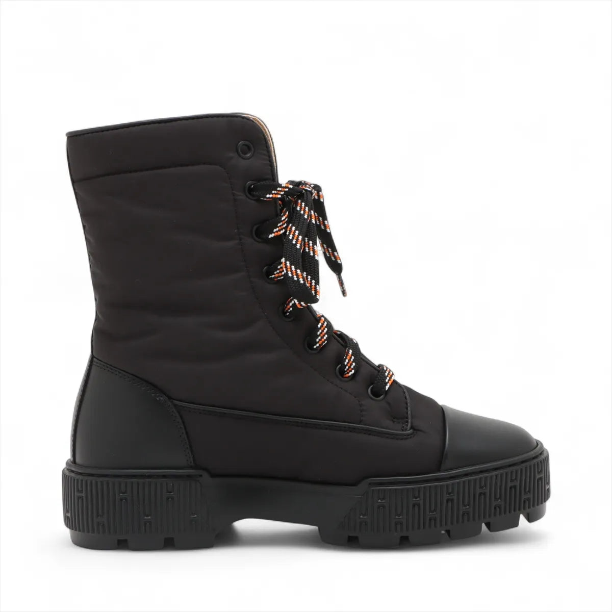 Hermes Fresh Nylon Leather Short Boots Black