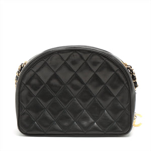 Chanel Matelasse Lambskin Leather Chain Shoulder Bag Black
