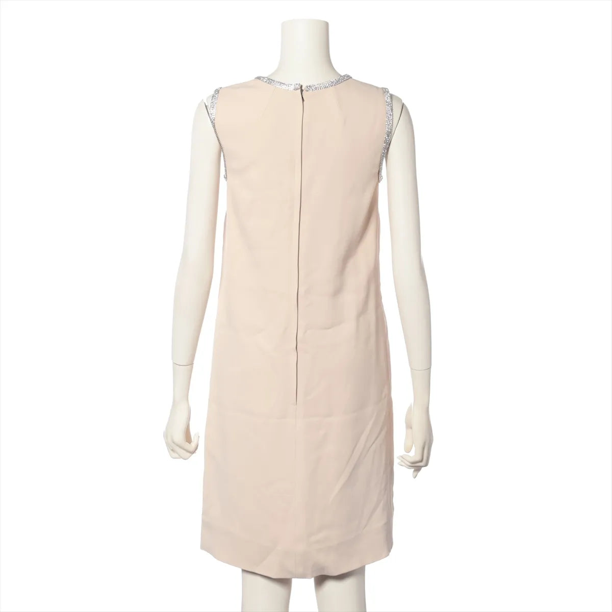 Dolce & Gabbana Rayon Rhinestone Sleeveless Dress Pink