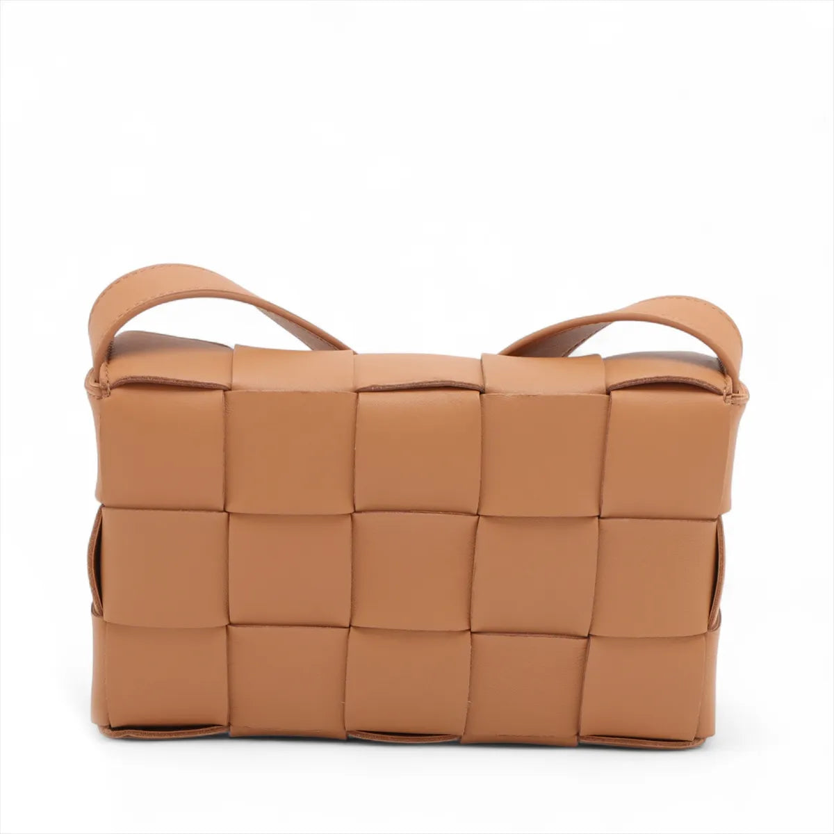 Bottega Veneta Maxi Intrecciato Cassette Leather Shoulder Bag Brown