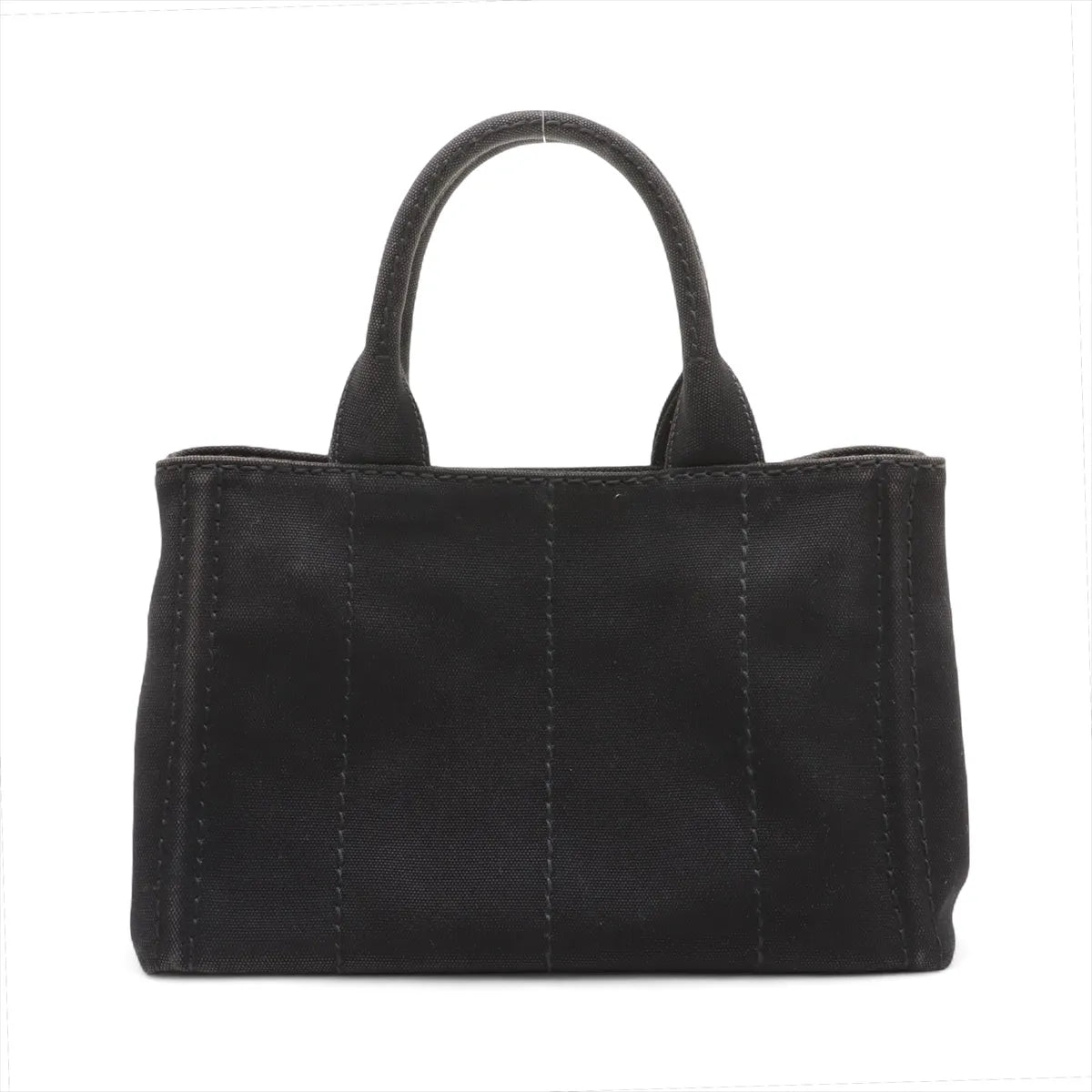 Prada Canapa Canvas x Leather Two-Way Handbag Black