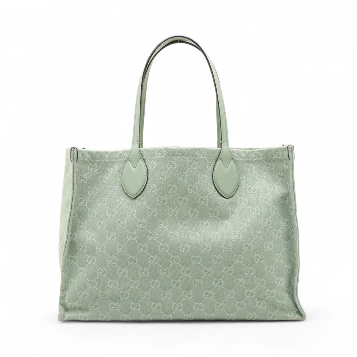 Gucci GG Logo Denim Tote Bag Green