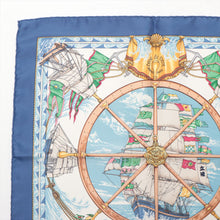 Load image into Gallery viewer, Hermes Carre 40 Vive Le Vent Blow Into The Wind Navy Blue