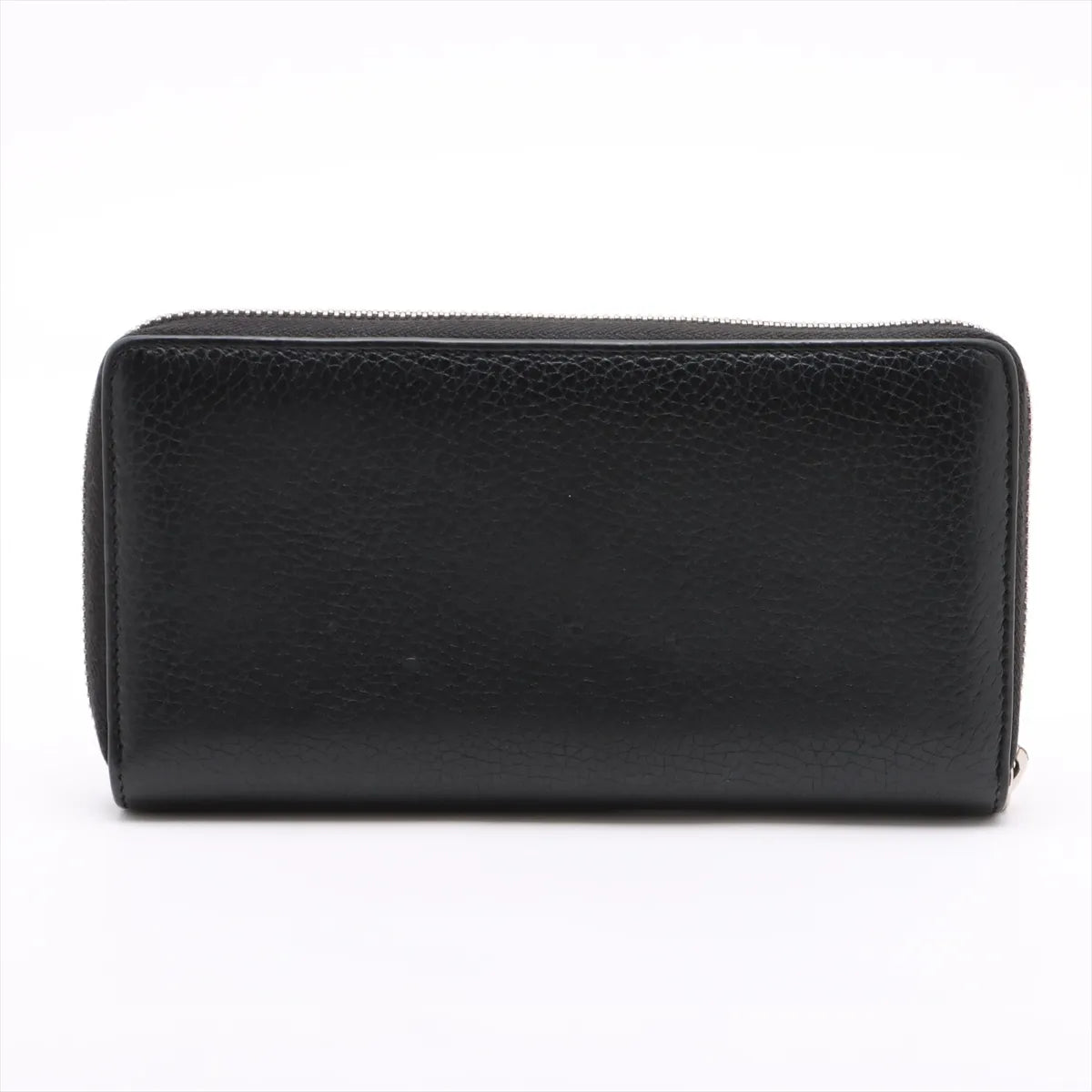 Gucci GG Logo Leather Zip Round Wallet Black