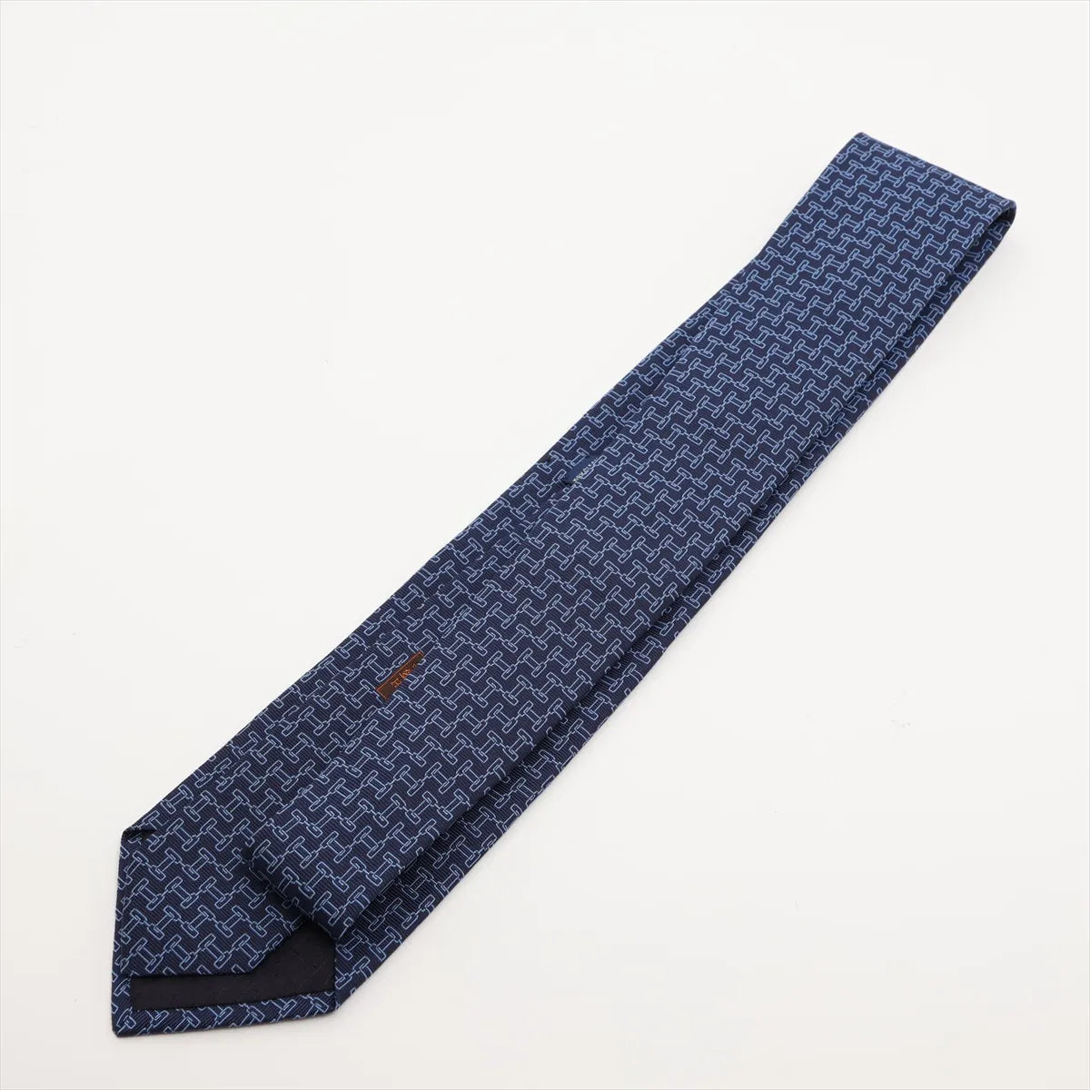 Hermès H Logo Necktie Navy Blue