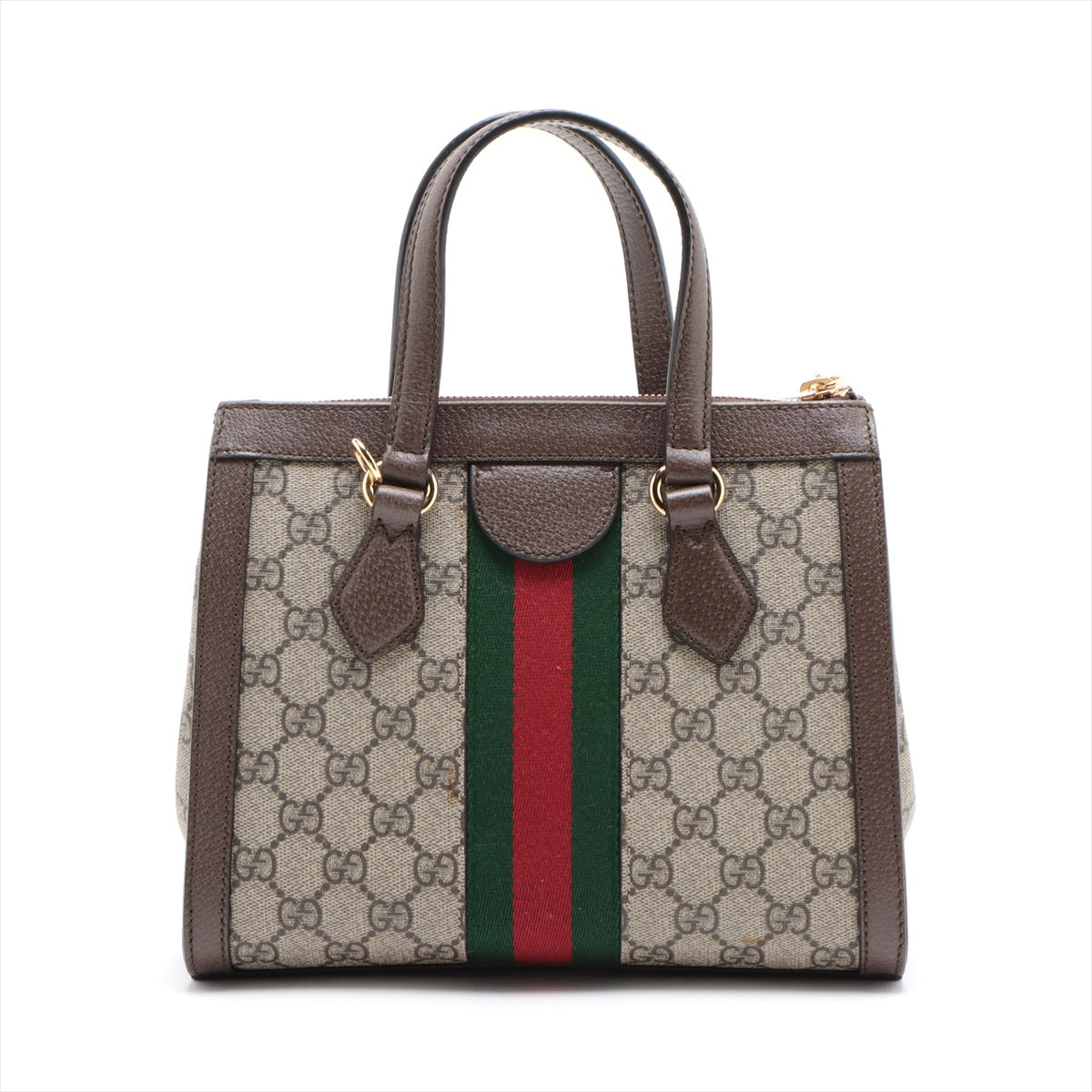 Gucci GG Supreme Web Leather Two-Way Shoulder Bag Ebony x Brown