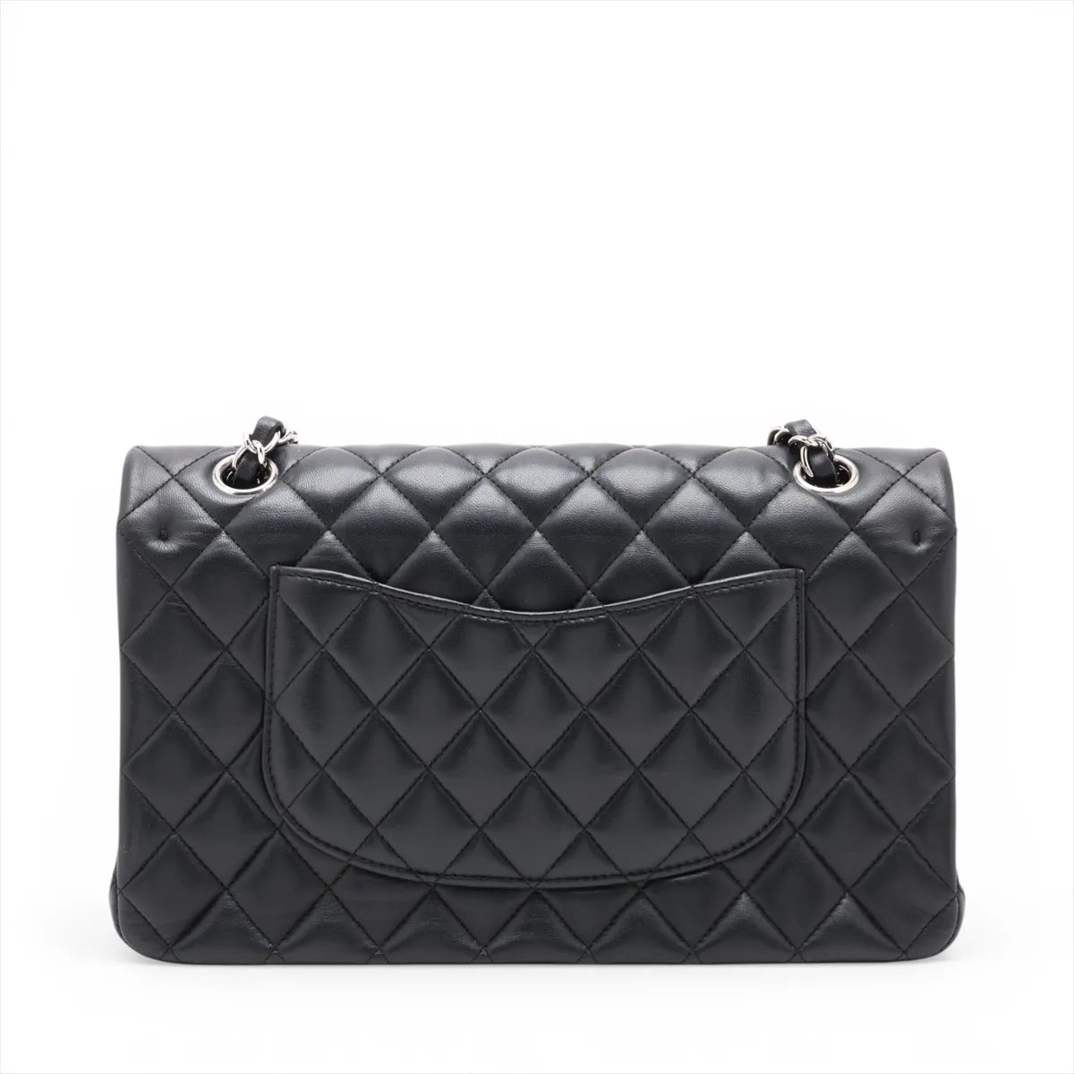 Chanel Matelasse 25 Lambskin Double Flap Double Chain Bag Black