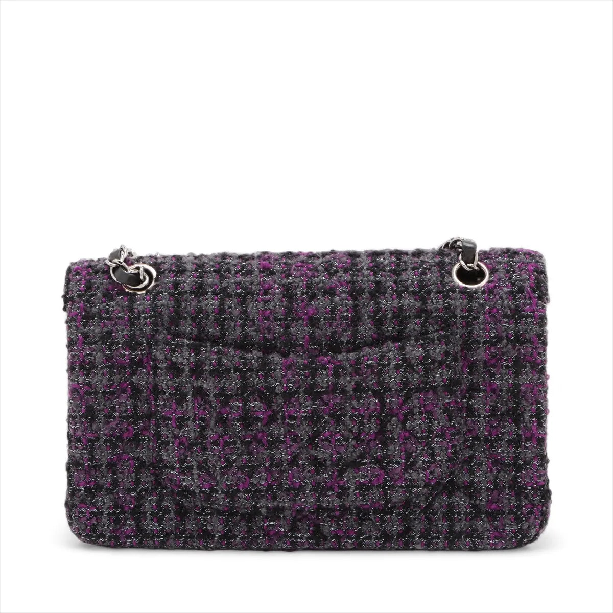 Chanel CC Logo Matelasse 25 Tweed Double Flap Double Chain Bag Purple x Black *PREORDER*