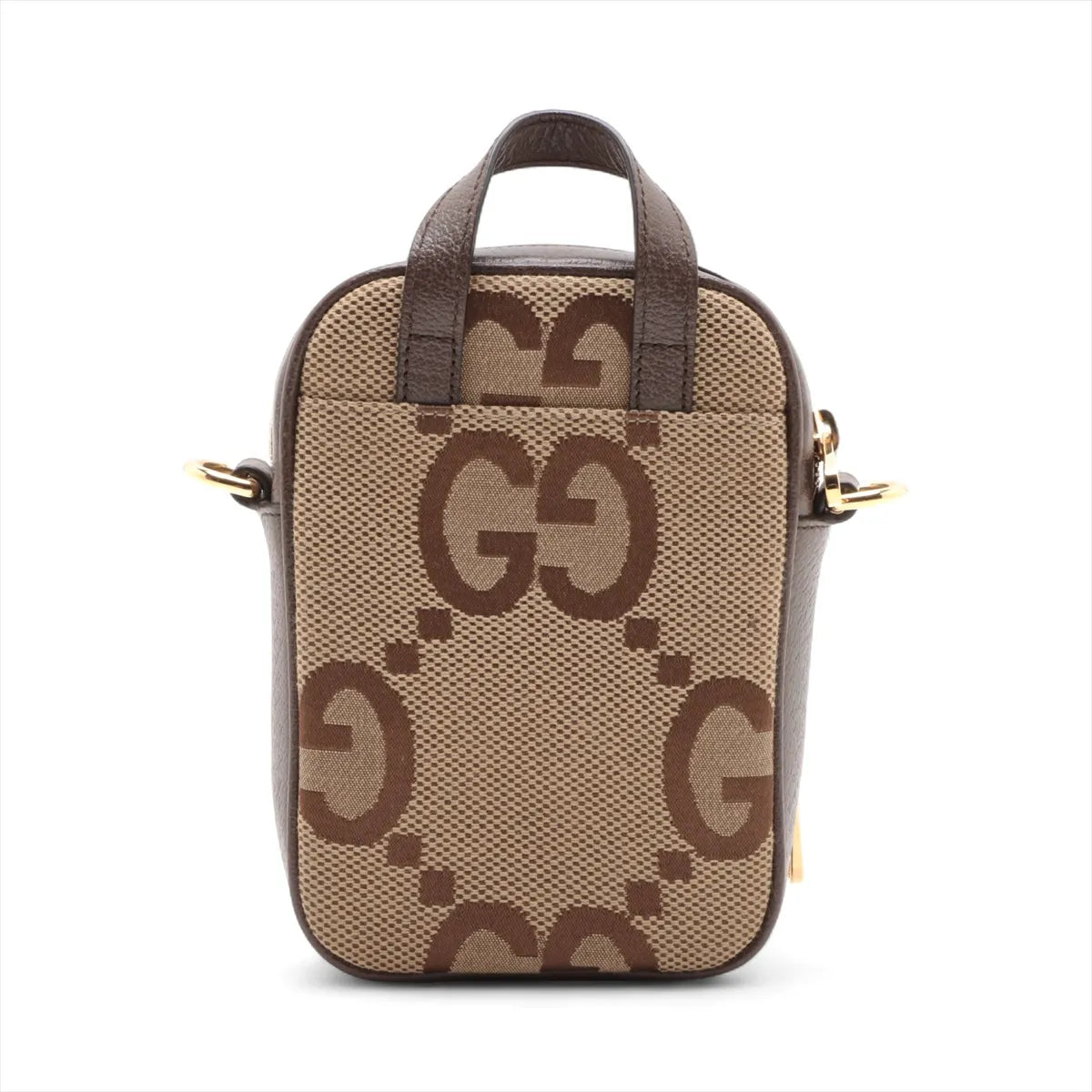 Gucci Jumbo GG Canvas Leather Shoulder Bag Beige