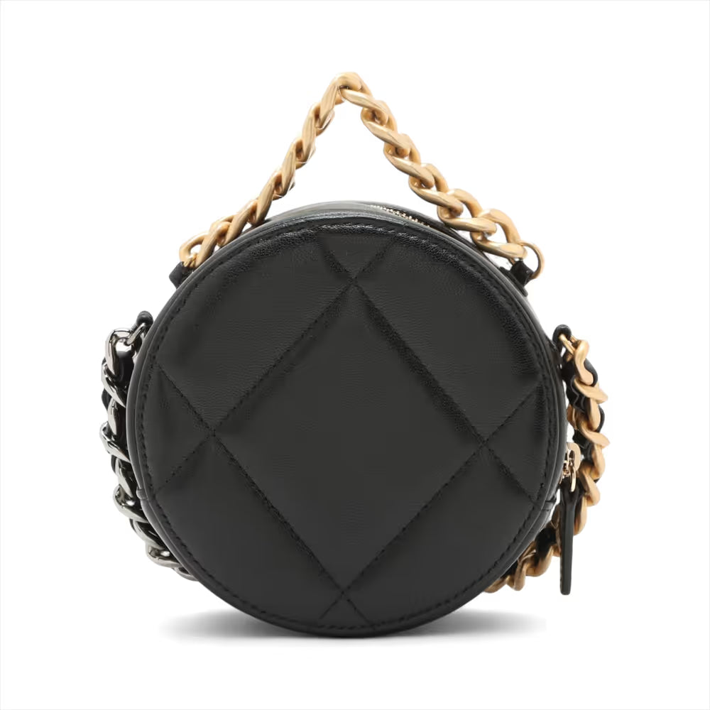 Chanel Chanel 19 Lambskin Round Chain Shoulder Bag Black