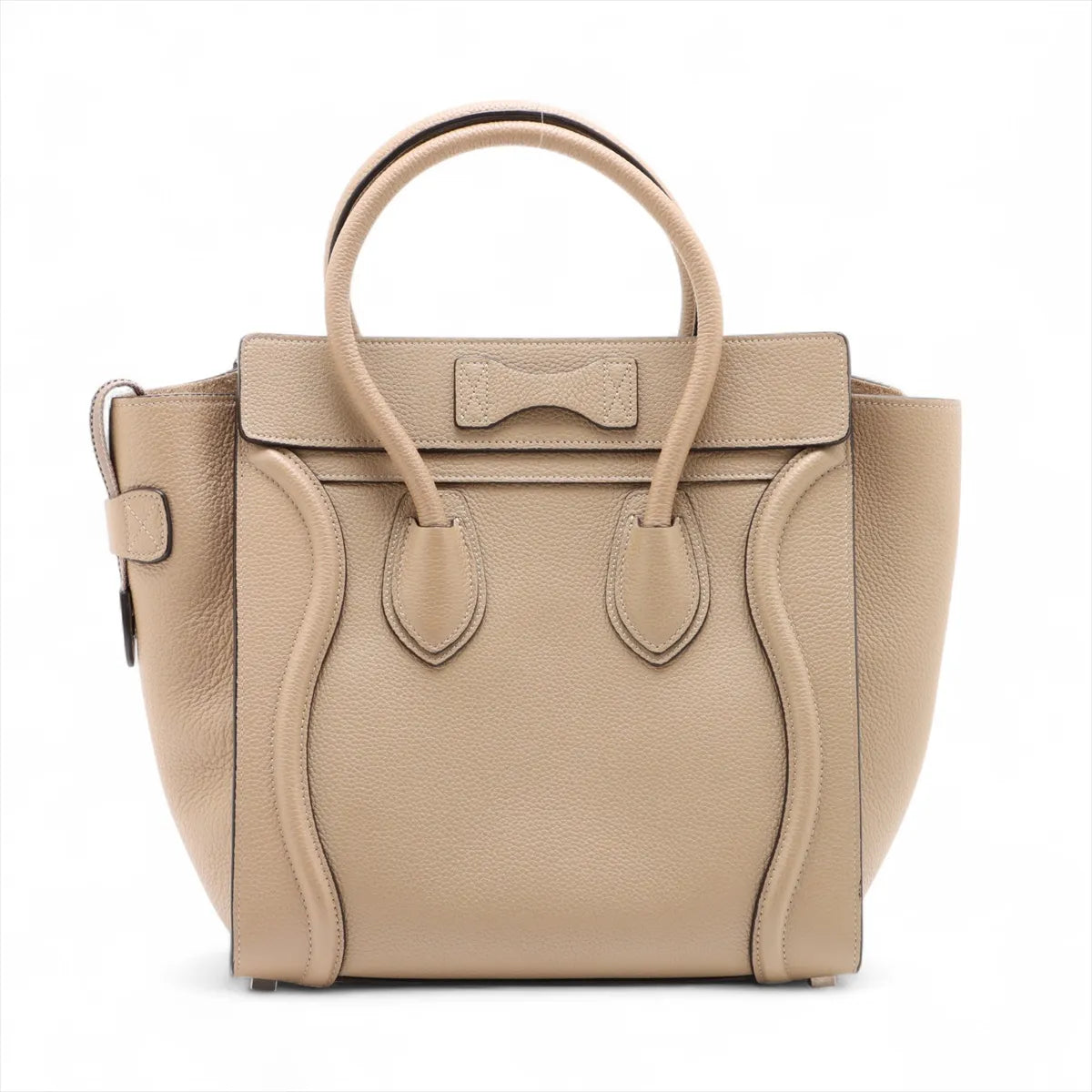 Celine Luggage Micro Shopper Leather Handbag Beige