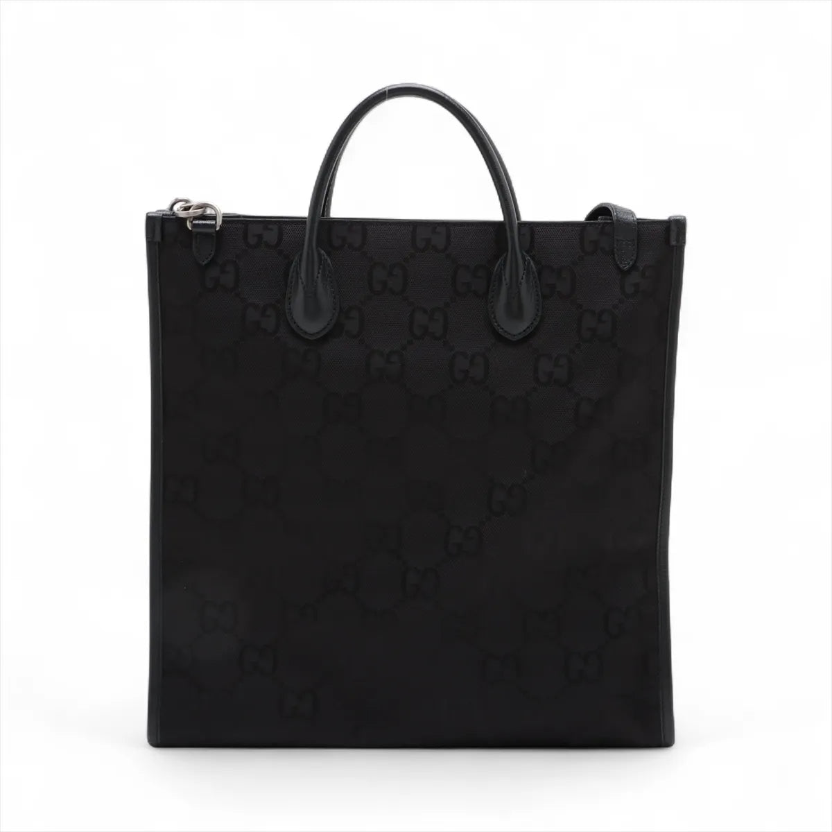 Gucci Off the Grid GG Nylon Leather Two-Way Tote Bag Black